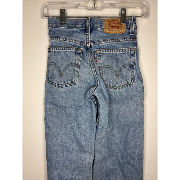 LEVI'S 550 Relaxed Fit Boys 10 Slim 5-Pocket 23X25 Denim Light Wash Jeans - Picture 4 of 9